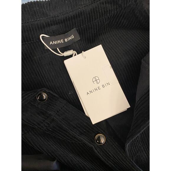 ANINE BING Simon Sloan Shirt Black Corduroy Button Down Long Sleeve Shacket NWT - Picture 11 of 11